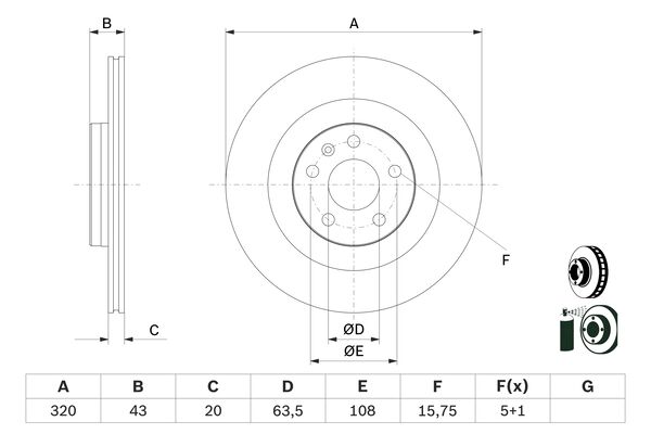 BOSCH BOS0986479E87 féktárcsa