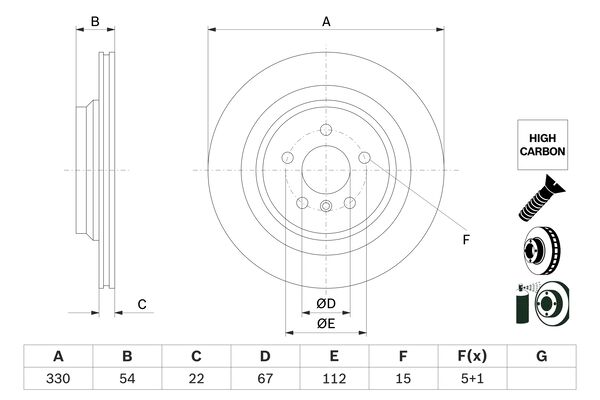 BOSCH BOS0986479E97 féktárcsa