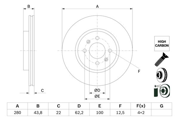 BOSCH 0986479E98 Féktárcsa