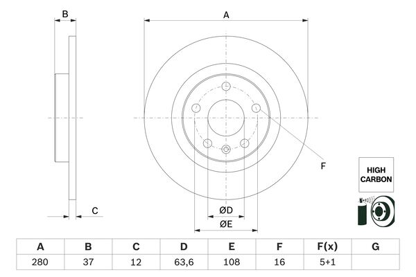 BOSCH BOS0986479F41 féktárcsa