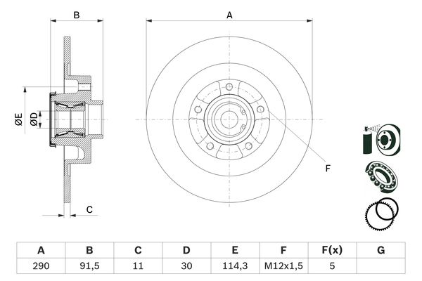 BOSCH BOS0986479F42 féktárcsa