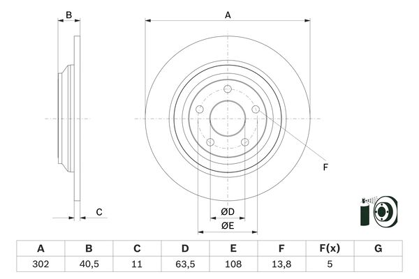 BOSCH BOS0986479F79 féktárcsa