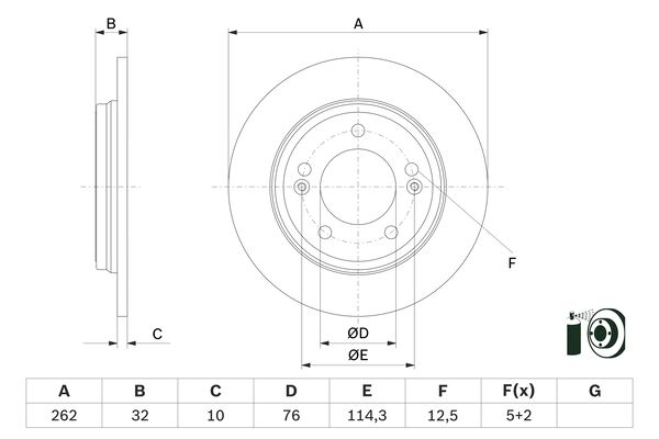 BOSCH BOS0986479G29 féktárcsa