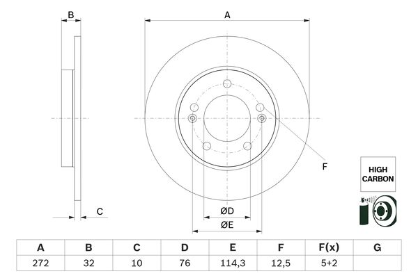 BOSCH BOS0986479G30 féktárcsa