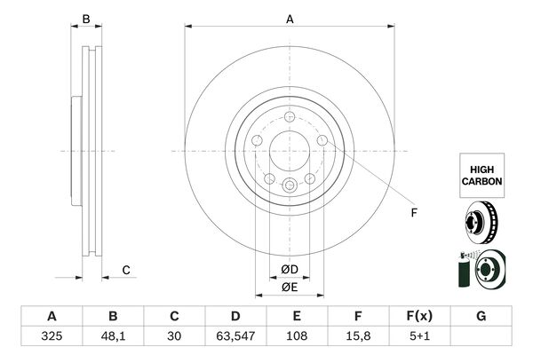 BOSCH BOS0986479G32 féktárcsa