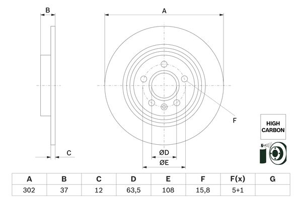 BOSCH BOS0986479G98 féktárcsa