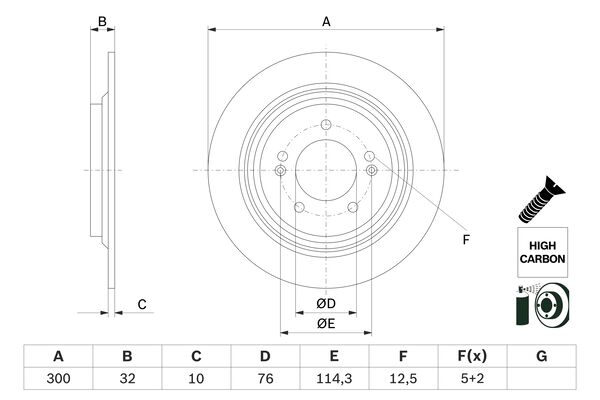 BOSCH BOS0986479H01 féktárcsa