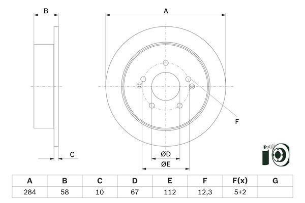 BOSCH 0986479H16 Féktárcsa