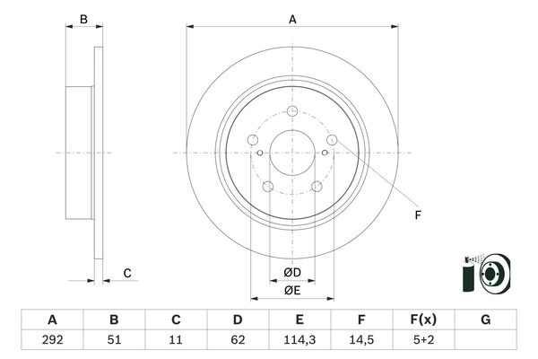 BOSCH BOS0986479H27 féktárcsa