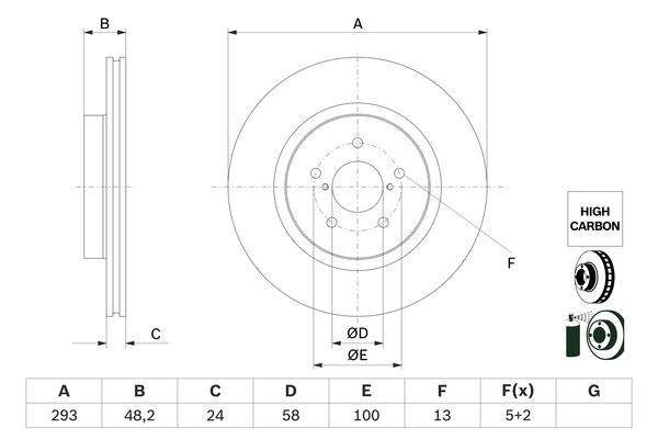 BOSCH 0986479H28 féktárcsa