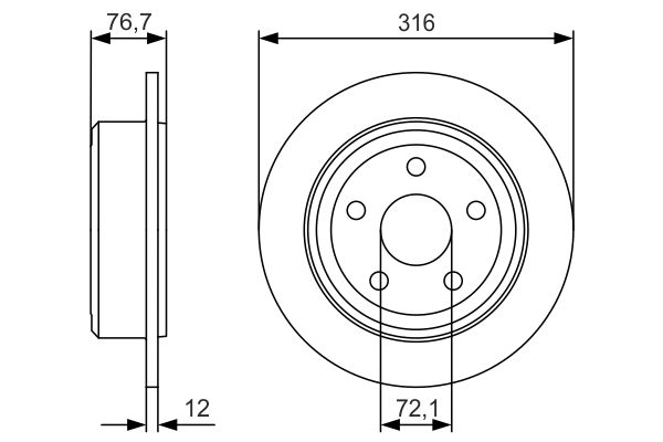 BOSCH 0986479R08 féktárcsa