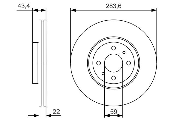 BOSCH 1004039036 0986479S01 - Első féktárcsa