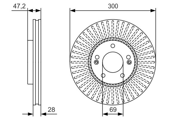 BOSCH 1004039029 0986479S14 - Első féktárcsa