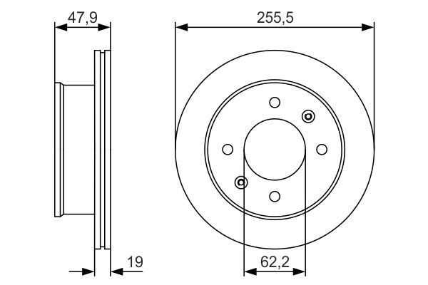 BOSCH 254177 0 986 479 S21 - Féktárcsa