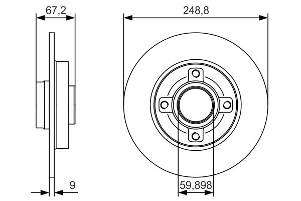 BOSCH 0986479S42 Féktárcsa