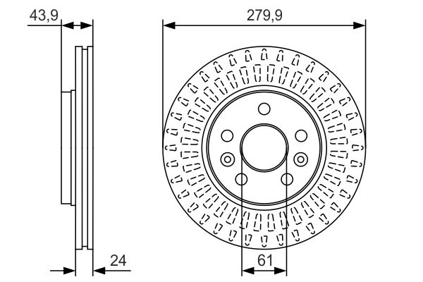 BOSCH 1004039011 0986479S66 - Első féktárcsa