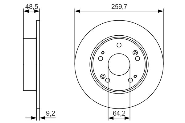 BOS 0986479T81 TARCZA HAM. HONDA T. ACCORD 2,0 03-08