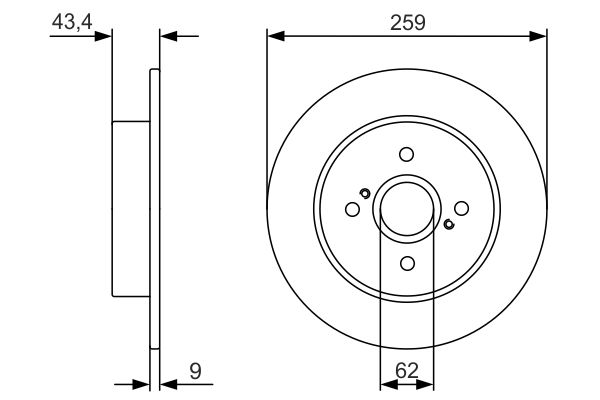 BOSCH 1001773601 0986479V07 - Hátsó féktárcsa