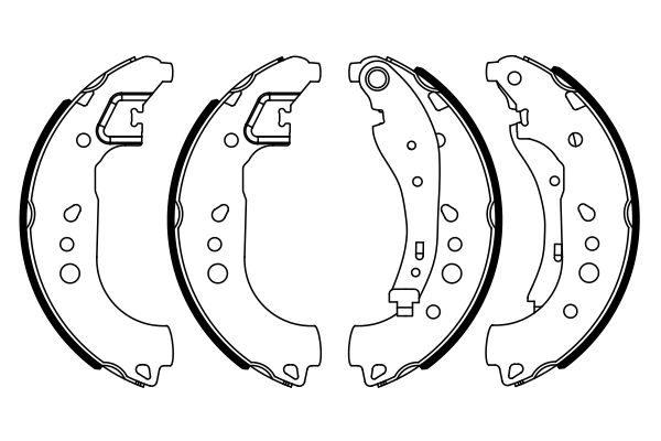 BOSCH 0986487949 Fékpofakészlet kézifékhez, rögzítőfékhez, dobfékhe