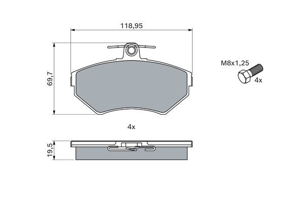 BOSCH 1001774474 0986494021 - Első fékbetét készlet