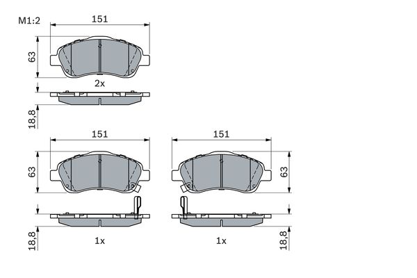 BOSCH 0986494054 Fékbetét készlet, tárcsafék