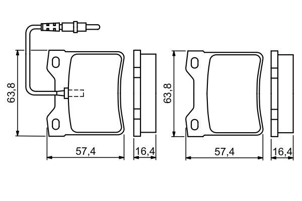 BOSCH 1001774487 0986494055 - HÁTSÓ FÉKBETÉT KÉSZLET