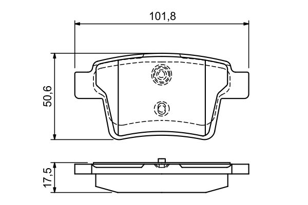 BOSCH 1001774500 0986494076 - HÁTSÓ FÉKBETÉT KÉSZLET