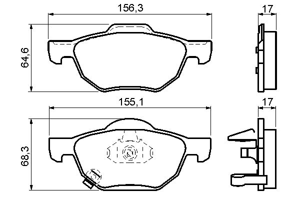 BOSCH 1000943536 0986494135 - Első fékbetét készlet