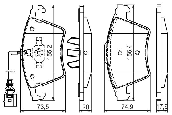 BOSCH 1001774848 0986494164 - Első fékbetét készlet