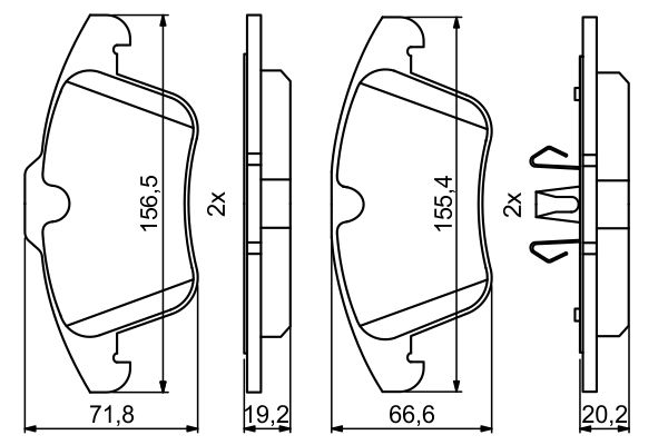 BOSCH 1001775201 0986494246 - Első fékbetét készlet