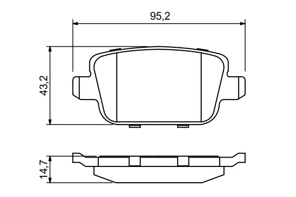 BOSCH 1000943632 0986494247 - HÁTSÓ FÉKBETÉT KÉSZLET