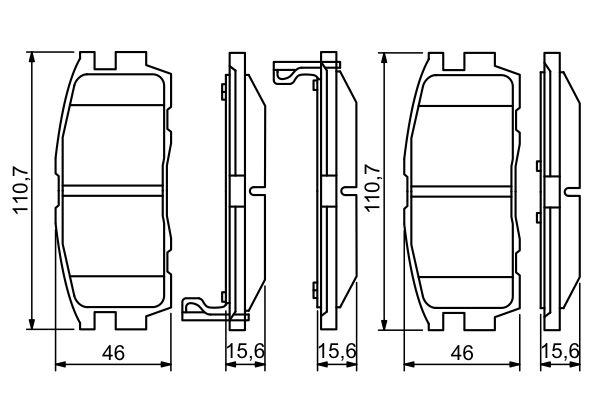 BOSCH 1001775203 0986494251 - HÁTSÓ FÉKBETÉT KÉSZLET