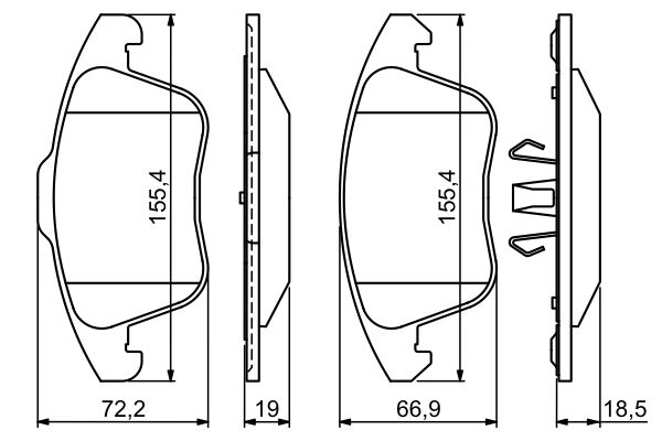 BOSCH 1001770834 0986494324 - Első fékbetét készlet