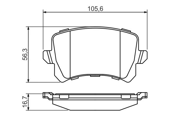 BOSCH 1002783399 0986494344 - HÁTSÓ FÉKBETÉT KÉSZLET