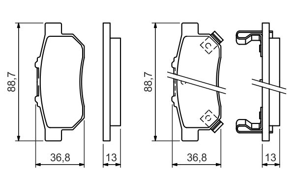 BOSCH 228 676 0 986 494 392 - Fékbetét készlet, tárcsafék