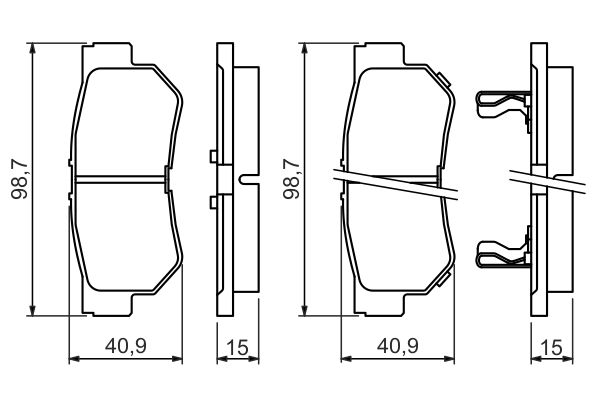 BOSCH 1009327052 0986494417 - HÁTSÓ FÉKBETÉT KÉSZLET