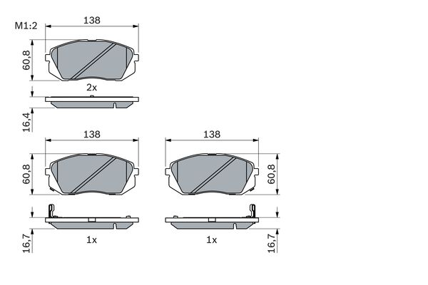 BOSCH 1001771447 0986494422 - Első fékbetét készlet