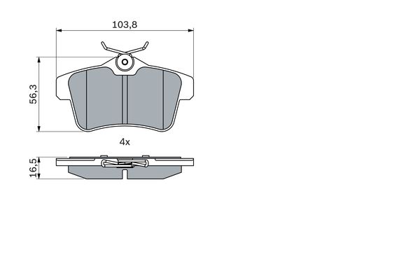 BOSCH 1002728011 0986494437 - HÁTSÓ FÉKBETÉT KÉSZLET