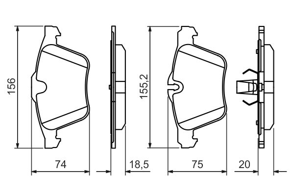 BOSCH 252173 0 986 494 481 - Fékbetét