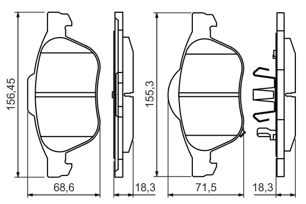 BOSCH 0986494485 Fékbetét készlet, tárcsafék