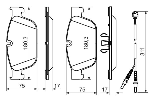 BOSCH 231 499 0 986 494 526 - Fékbetét készlet, tárcsafék