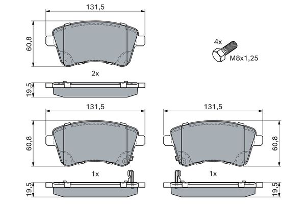 BOSCH 0986494552 Fékbetét készlet, tárcsafék