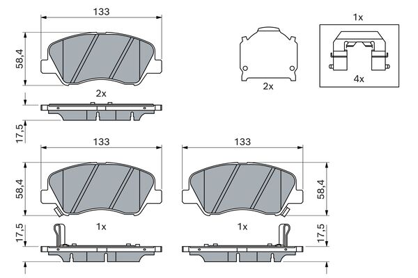 BOSCH 1001771952 0986494563 - Első fékbetét készlet