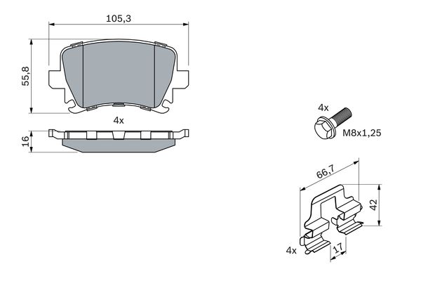 BOSCH 0986494595 Fékbetét készlet, tárcsafék