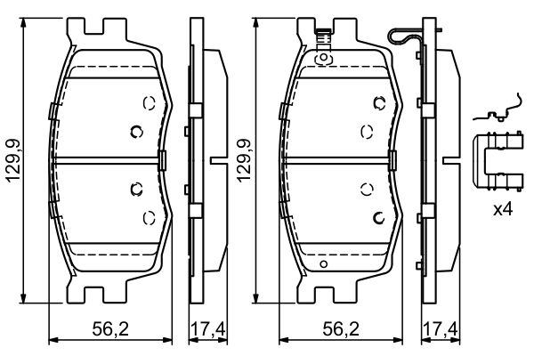 BOSCH 236 884 0 986 494 617 - Fékbetét készlet, tárcsafék