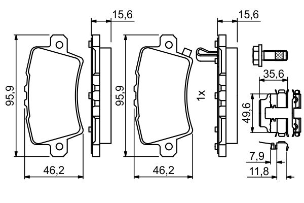 BOSCH 0986494642 Fékbetét készlet, tárcsafék