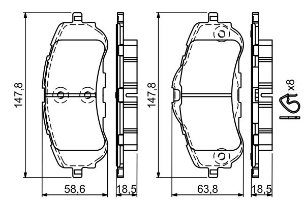 BOSCH 1001772140 0986494714 - Első fékbetét készlet