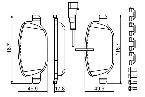 BOSCH 0986494717 Fékbetét készlet, tárcsafék