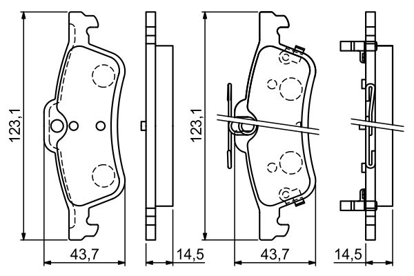 BOSCH 1001665038 0986494719 - HÁTSÓ FÉKBETÉT KÉSZLET