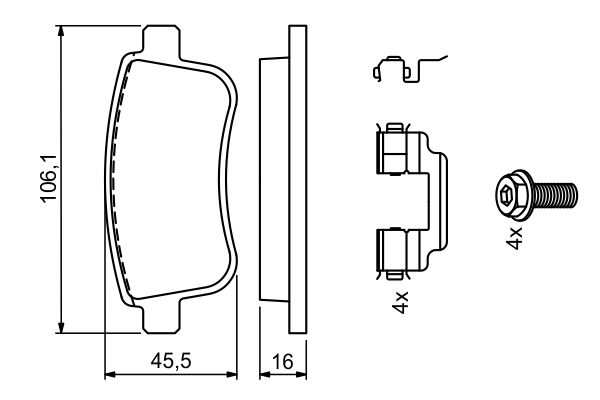 BOSCH 0986494735 Fékbetét készlet, tárcsafék
